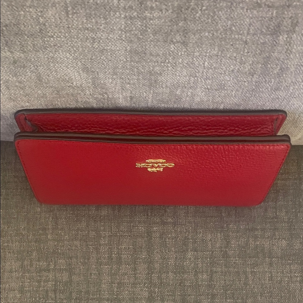 Coach Anna Red Pebble Leather Crossbody - Picture 11 of 15